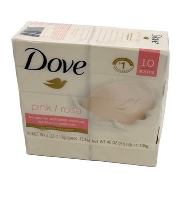 Dove Beauty Bar Pink Rosa Moisturizing Cream Soap 4oz 10 Bars NEW NOS