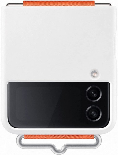 Samsung Galaxy Z Flip 4 Silikon Hülle mit Band Weiß - EF-GF721TWEGWW - Bild 1 von 6