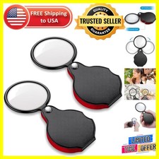 2PCS Mini Folding Magnifying Glasses - 10 Diopter Pocket Magnifiers for All Ages