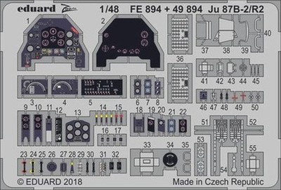 Eduard FE894 1/48 Ju 87B-2/R2 Fotoätzteil Detailset Für Airfix