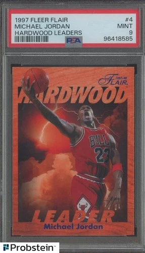 1997 Fleer Flair Hardwood Leaders #4 Michael Jordan Chicago Bulls HOF PSA 9 MINT