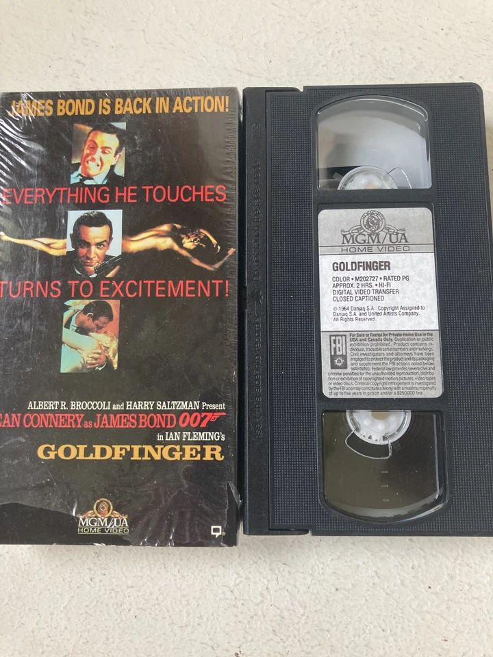 James Bond 007 VHS Lot of 10 Goldfinger Thunderball Goldeneye Connery Branson Foto 3 de 4