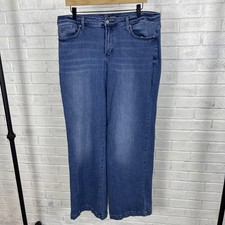 NYDJ Wide Leg Jeans Medium Wash Womens Size 14 Stretch Minimalist Casual