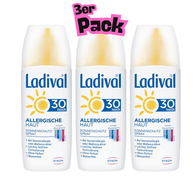 3 x Ladival Allergische Haut Spray LSF 30 150 ml   parfümfrei PZN:10022652