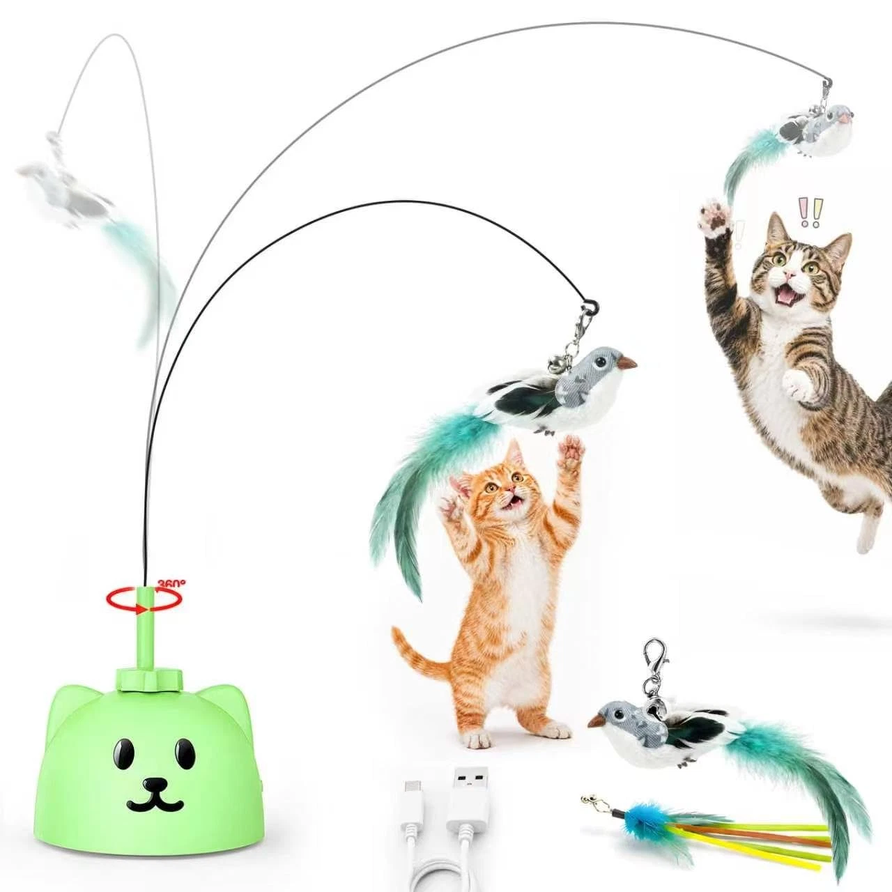 Interactive Cat Toys for Indoor Cats - Automatic Flying Bird Feather , USB Re...
Opens in a new wind
