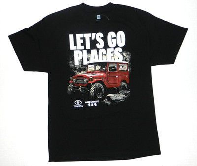 Toyota Land  Cruiser 4X4  LET'S GO PLACES LEADING THE WAY   Black T-Shirt New