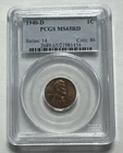 1940-D Lincoln Wheat Cent PCGS Graded MS65RD Older Label Holder Slab