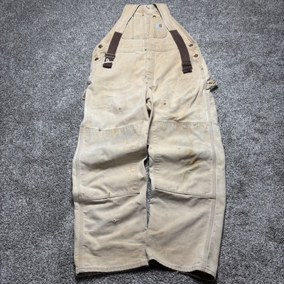 パンツ Carhartt Duck Double Knee Overalls Duck Zip-to-Thigh Bib Overall/Quilt Lined | Carhartt Reworked