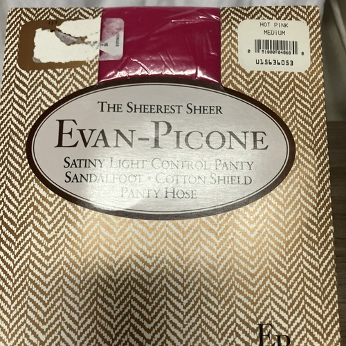 New Evan-Picone Hot Pink Medium Pantyhose Sheerest Sheer Santiny Light - Picture 4 of 13