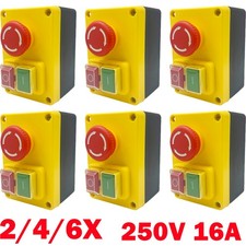 2-6x Lathe NVR (No Volt Release) Safety Switch & Stop Emergency Stop 220/240V