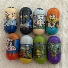 Mighty Beanz Loose Beans, Lot of 8 Bruiser Rooster Donatello Black Cat