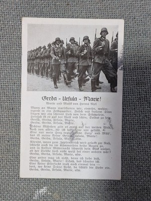 Postkarte Feldpost Ansichtskarte 1940er gelaufen, Gerda Ursula Marie Musik Lied