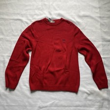 Chaps Knit Sweater Red Heavyweight Long Sleeve Crew Neck Embroidered Men Med NWT