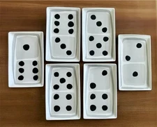 Crate & Barrel Dominos Snack Appetizer Plates Designed by Jane Dixon ~ Set 6