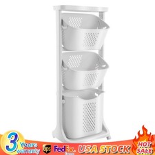3Tier Laundry Hamper Basket Sorter Clothes St...