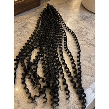 New Burmese Curly Crochet Hair 18" Natural Black 55g Knotless Extensions