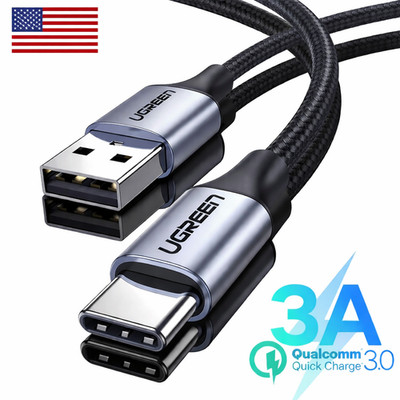 UGREEN 3A USB A to Type C Cable Fast Charger Lead 3A For Samsung Mobile Phone+