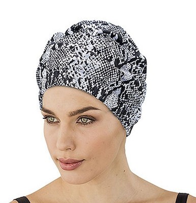 Duschhaube Schwarz Weiß Damen Showercap Fashy 3633-22