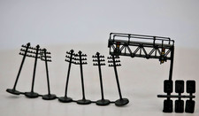 N Scale Model Train Accessories Lot Telephone Poles Signal Bridge Trackside Sign