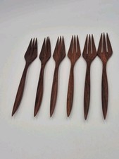 Wooden Forks, 6 Pieces Eco-friendly Japanese Wood Excellent Condition