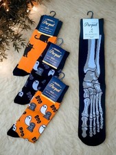 Halloween Novelty Crew Socks: Spooky Ghost, Cat, Skeleton Design