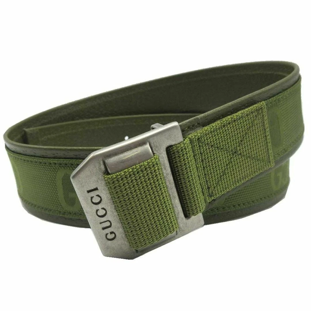[Neuf] Gucci Ceinture Vêtements GUCCI GG Motif Ceinture 684485 Vert Mousse Outlet Femme