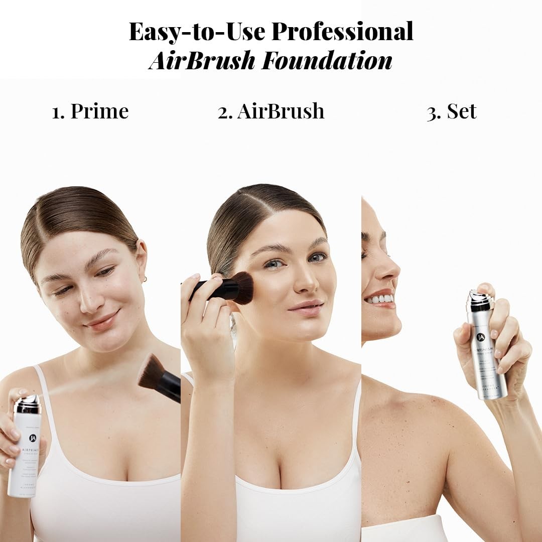Magic Minerals AirBrush Foundation System by - Complete 5pc Spray Makeup Set ...