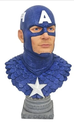 Busto de leyendas de Marvel Comics en 3D Capitán América escala 1/2