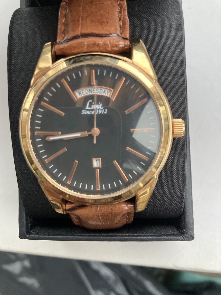 Limit Strap Limit Men's Brown Strap Black Dial 5484.01 Watch | eBay UK