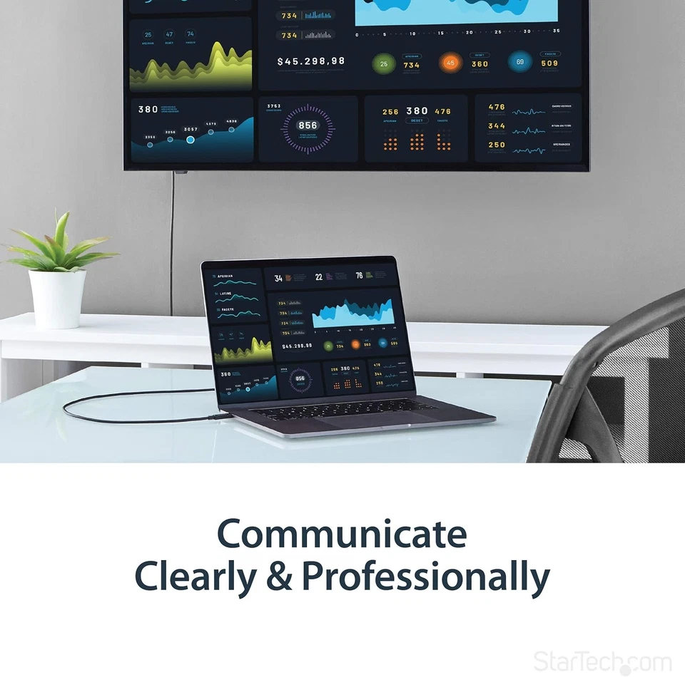 StarTech HDMI-Kabel CDP2HD1MBNL USB-C 2.0, 1m, HDMI A Stecker / USB-C Stecker - Bild 4 von 4