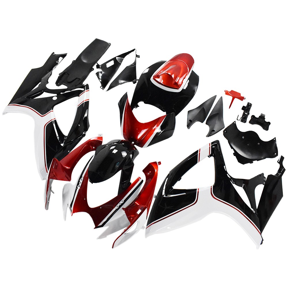 Injection Red Black Fairing Kit For Suzuki GSXR600 GSXR750 K6 2006 2007 Bodywork