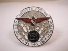 Boston Ten Pin Bowling Assn. SINGLE Vintage Cuff Link replace lost/broken zs52