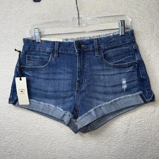 Idyllwind By Miranda Lambert Rebel Blue Jean Cuffed Shorts Size 6 Distressed NWT