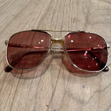 VINTAGE 145 SAFILO ELASTA AVIATOR SUNGLASSES GOLD FRAME Made in Italy