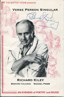Richard Kiley Handsigniert Playbill Ap 123 Verse Person Einzeln Mann Von La