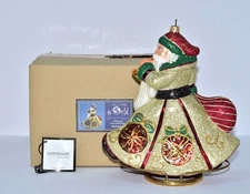 Joy To The World Glitterazzi TABLETOP TRUMPETING SANTA  Stand, 8", Christmas EXC