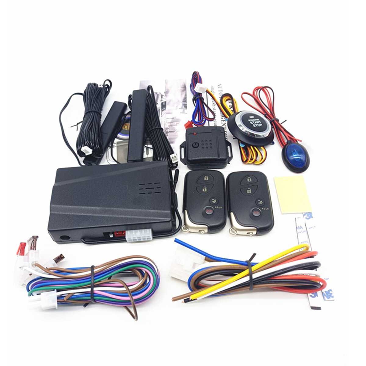 Car Keyless Entry Engine Start Alarm System Push Button Remote Starter Stop Kit