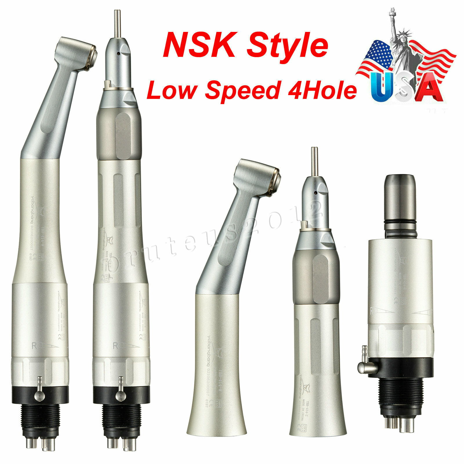 Dental Low speed contra angle straight nosecone & air motor 4h US Push