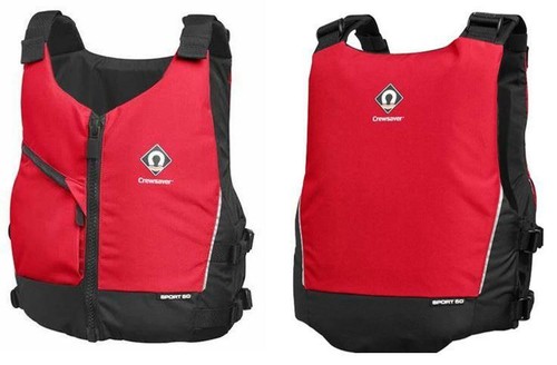 CREWSAVER SPORT 50N GILET AUSILIO AL GALLEGGIAMENTO KAYAK CANOA VELA SUPPORTO SPORT ACQUATICI ROSSO XL - Foto 1 di 6