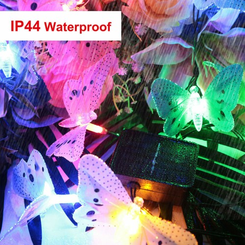 2 Packs Optic Butterfly Solar String Lights Christmas Fairy Garden Lights Decor - Picture 5 of 12