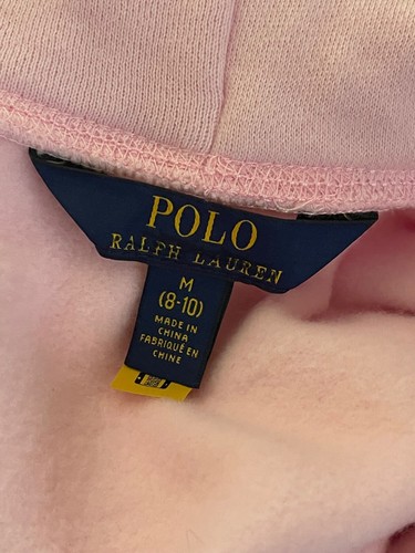 Polo Ralph Lauren Girls Fleece Hoodie Bear Logo Dress Pink Size M (8-10) - Picture 5 of 5