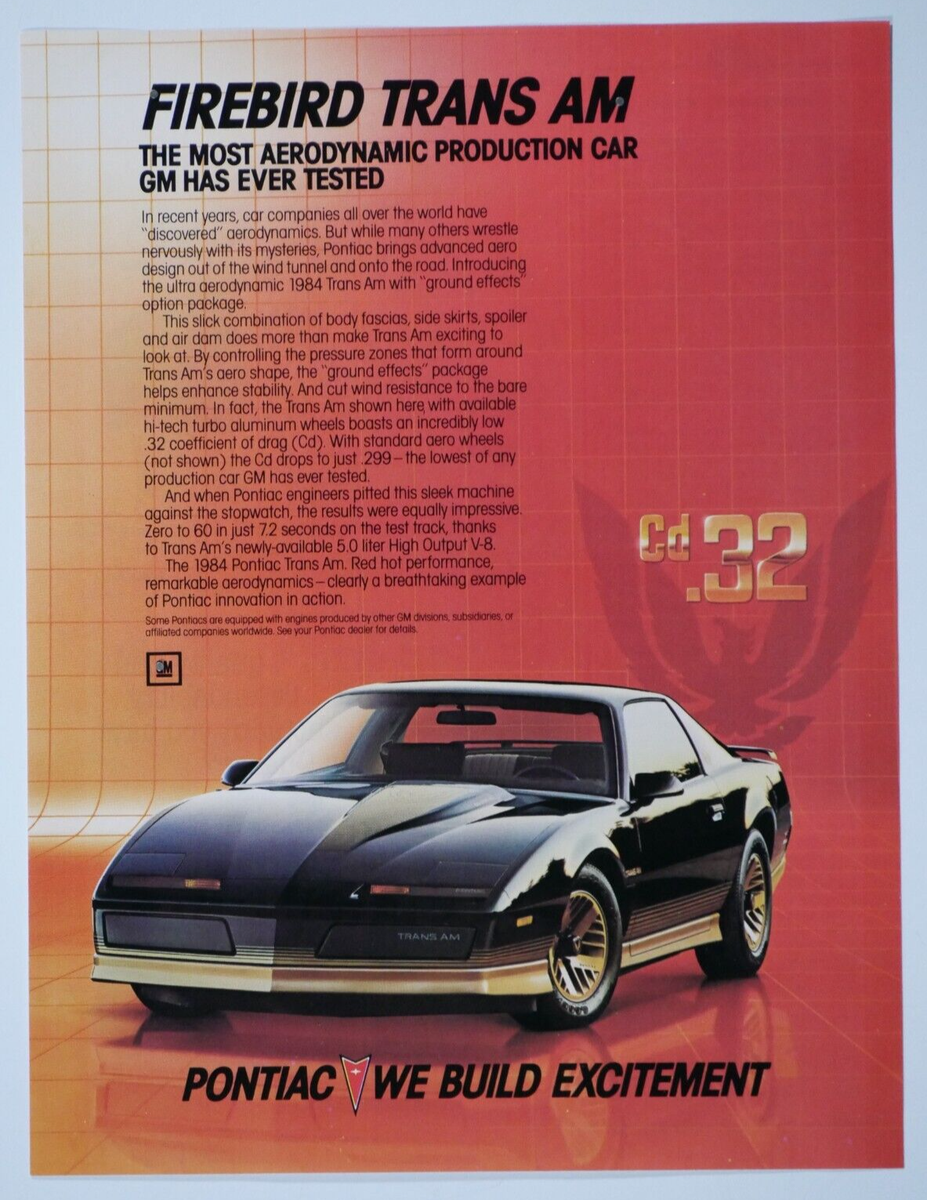 1984 Pontiac Trans Am Firebird cd 32 Vintage Original Print Ad-8.5