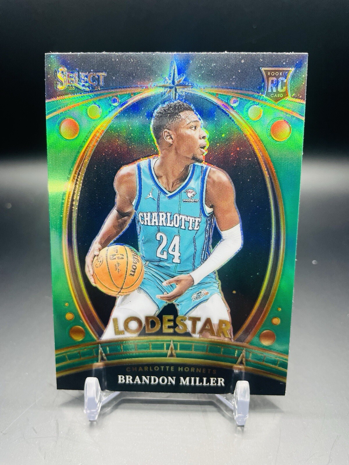 Brandon Miller 2023-24 Panini Select Lodestar Insert Green Prizm #3 Hornets RC