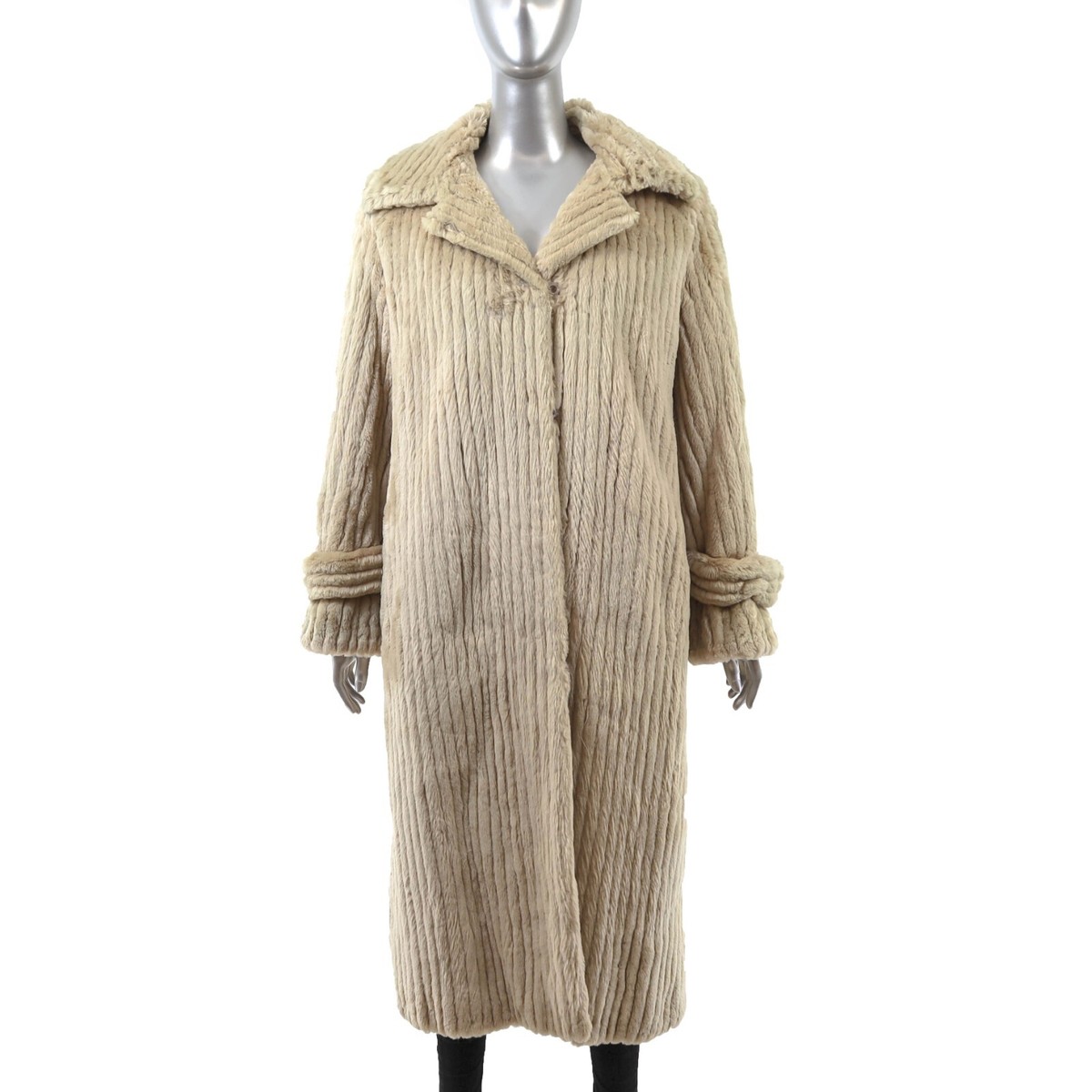 Beige Sheared Reversible Beaver Coat- Size M | eBay