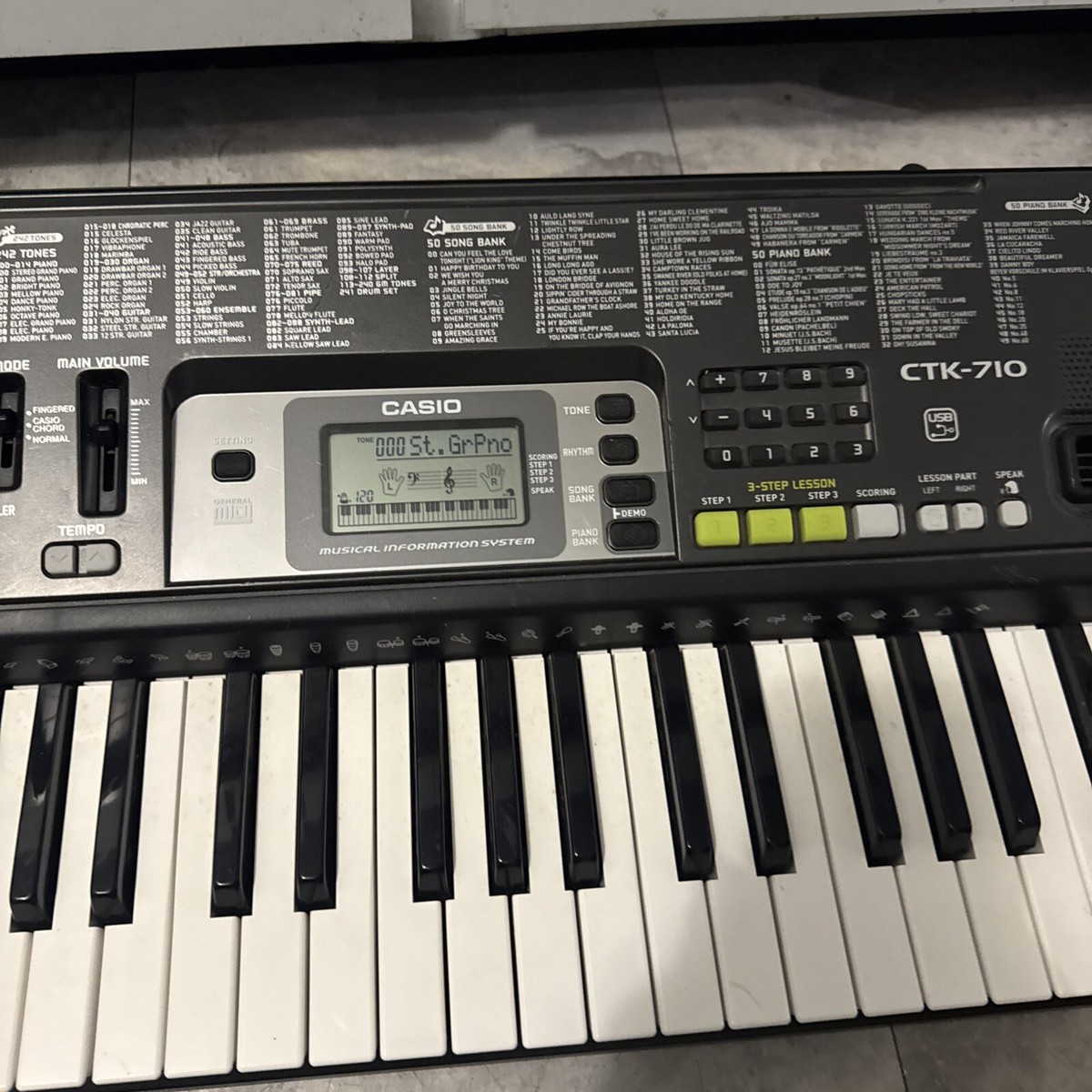 Casio CTK-710 Electronic Keyboard USB 100 Rhythm 242 Tone 50