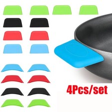 4x Silicone Pot Holder Set Cast Iron Hot Skillet Handle Kitchen Pan Cover Sleeve