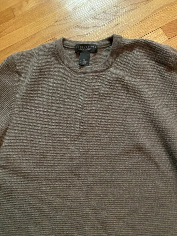 Bloomingdale’s The Mens Store Brown Wool Sweater/Shirt XL - Image 3 of 3