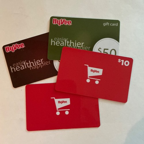 Hyvee, 4 gift cards, total value $80, Free USPS shipping