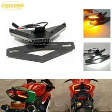 LED Tail Tidy Turn Signal Black Fender Eliminator Kit For Ducati V4 V4S V2 2020+