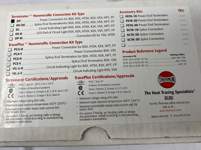 Thermon 23400 DP Power Termination Kit Wire Splice Kit & Heat Shrink Tubing